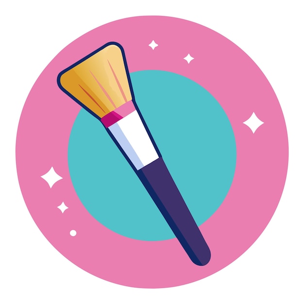 Vector makeup brush icon clipart vector art and illustration