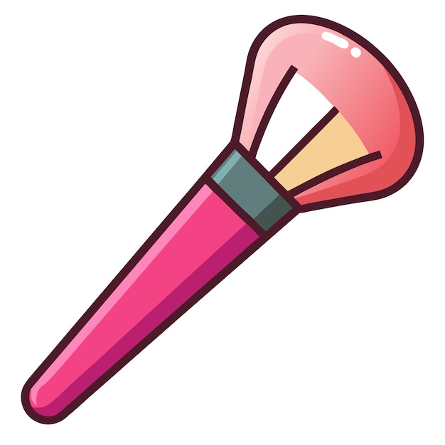 Vector makeup brush icon clipart vector art and illustration