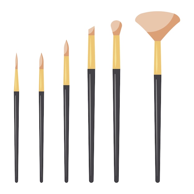 Makeup brush set Vector illustration