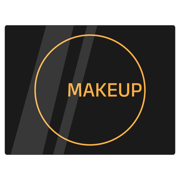 Makeup color eyeshadow palette Closed makeup eye shadow kit container top view Realistic vector illustration