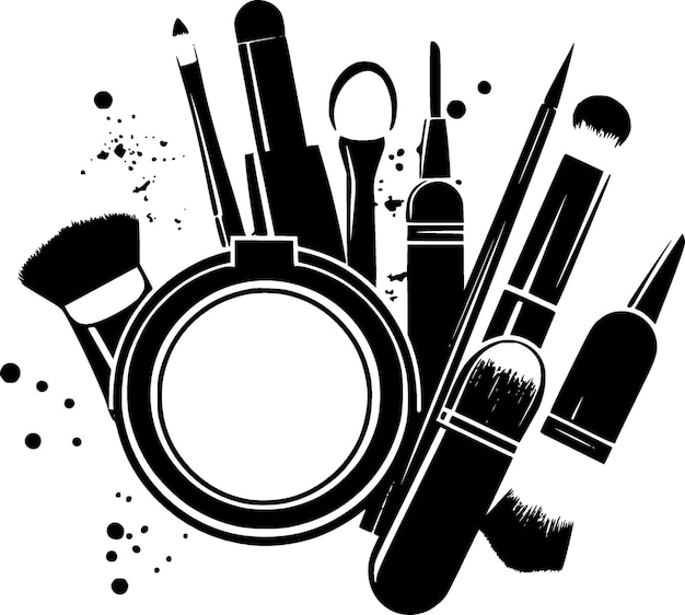 Vector makeup minimalist and simple silhouette vector illustration