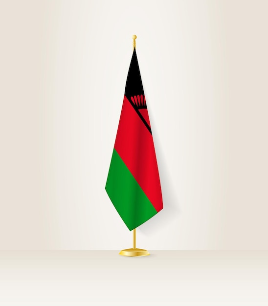 Malawi flag on a flag stand