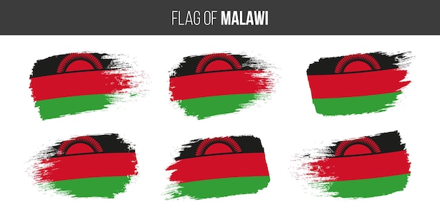 Malawi flags Brush stroke grunge vector illustration flag of malawi isolated on white