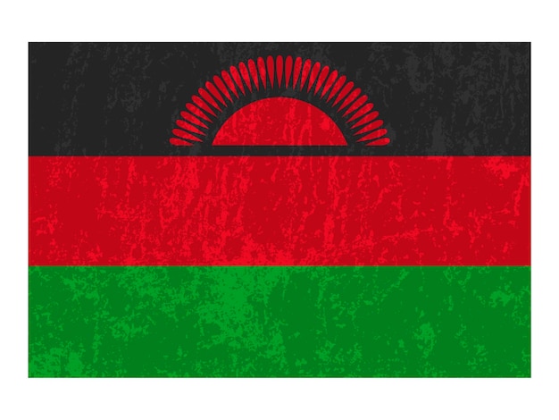 Malawi grunge flag official colors and proportion Vector illustration