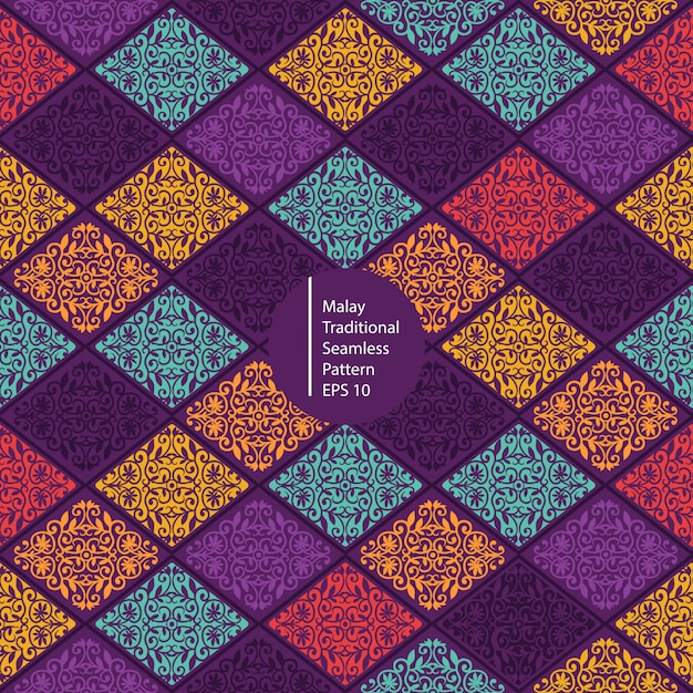 Malay colorful traditional seamless pattern background