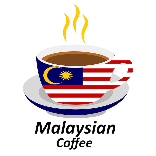 malaysia coffee cup icon malaysian coffeeshop logo illustration design