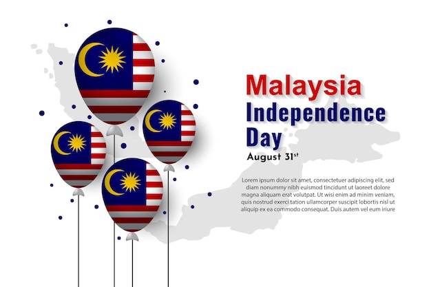 Malaysia independence day celebration illustration template design