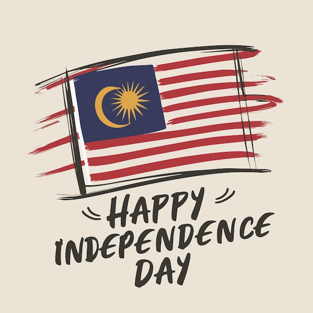 Malaysia Independence Day flat vector illustration