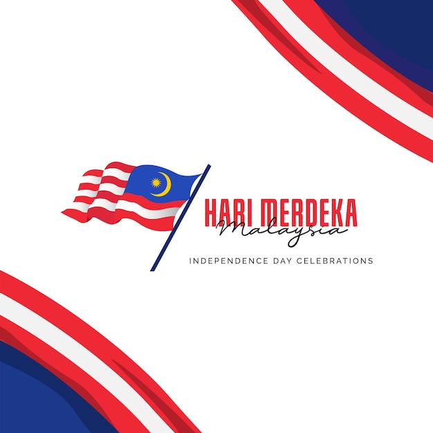 Malaysia waving flag independence day design template