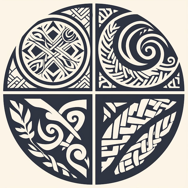 Malaysian Borneo tribal patterns with cultural significance