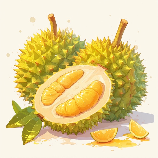 Malaysian durian fruit patterns with spiky designs