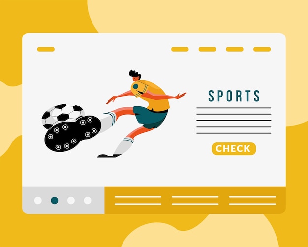 male athlete practicing soccer sport character and lettering illustration design