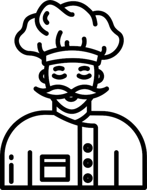 Male Bakersolid outline vector illustration