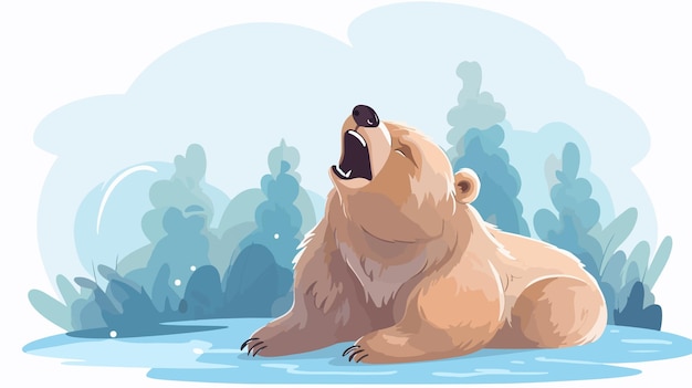 Male Bear Cartoon Illustration Talking