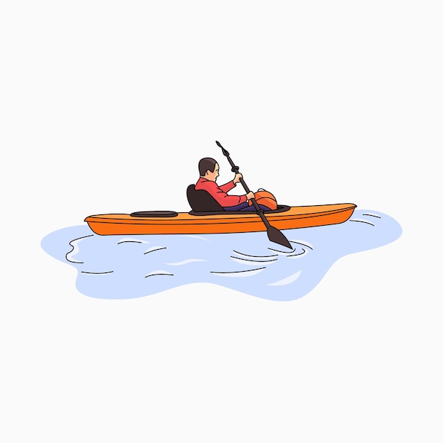 male character illustration on a boat