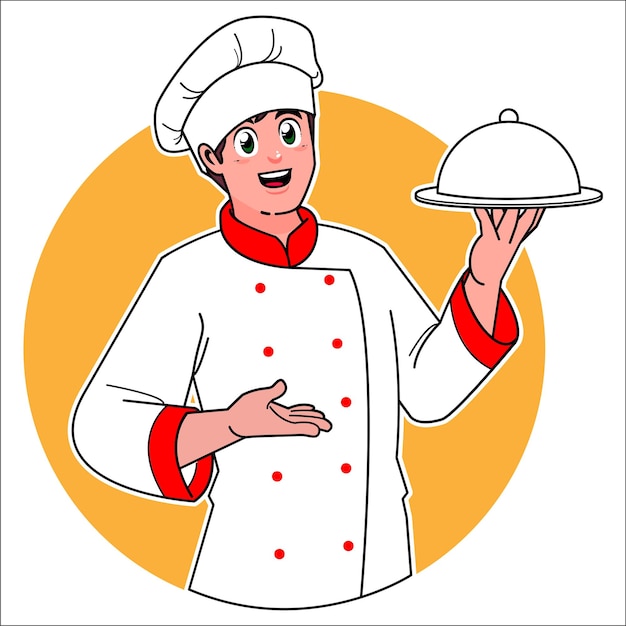 Vector male chef illustration chef uniform