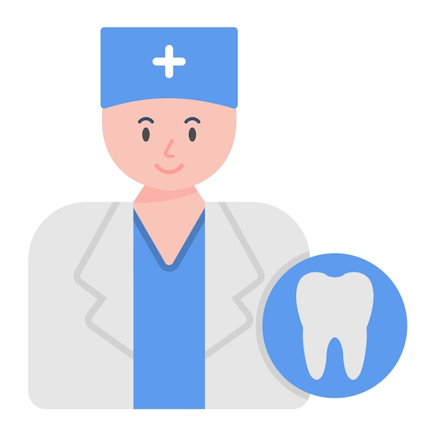 Male Dentist Flat Illustration