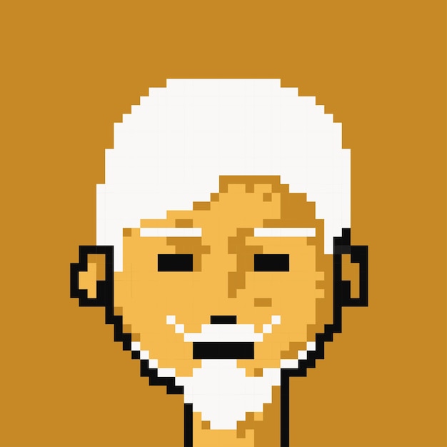 Male face character pixel design