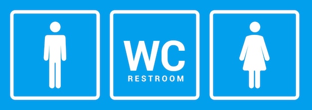 Male female bathroom icon. Restroom boy or girl lady sign symbol. Toilet wc vector concept.