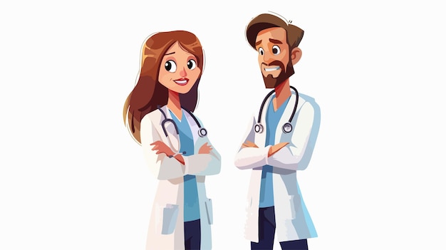 Male and Female Doctors in Professional Setting