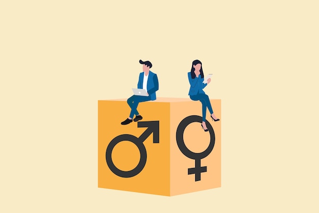 Male and female symbol of balance Gender equality concept