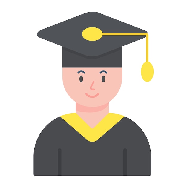 Male Graduate Flat Illustration