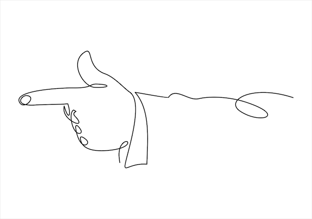 The male hand indicates the direction drawing a continuous line