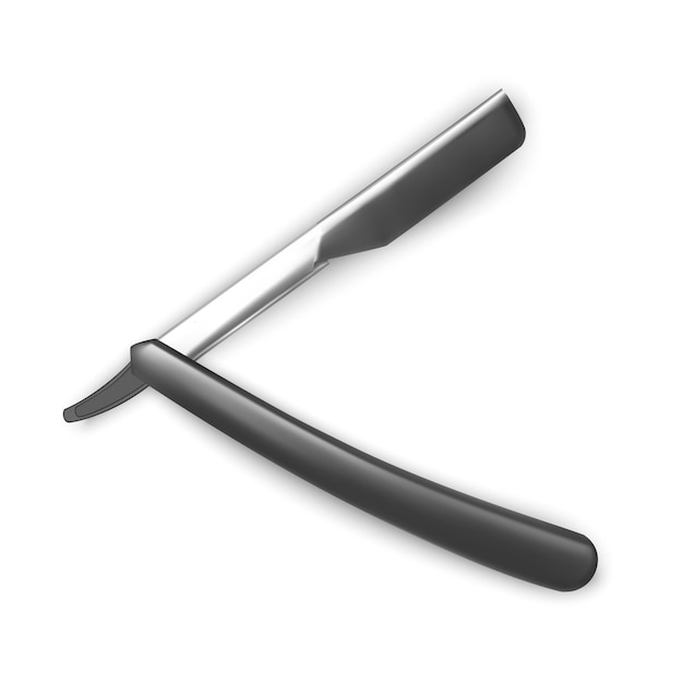 Male hygienic accessory - a straight razor. Straight razor   illustration.