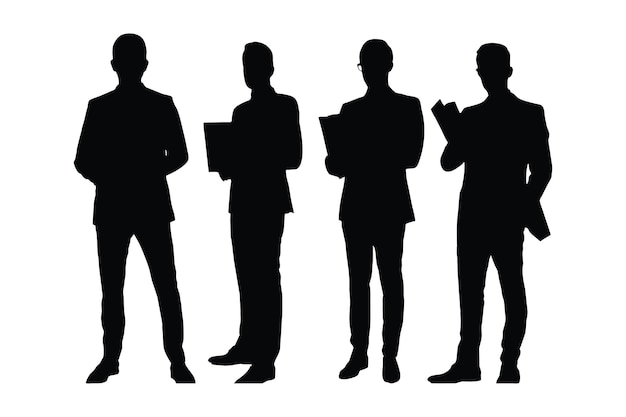 Male lawyers and counselors with anonymous faces Male businessman silhouette on a white background Lawyer Boys silhouette collection Men lawyers wearing suits and standing silhouette bundles