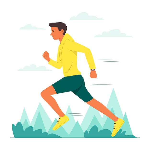 Male Runner Athlete Practice Running Outdoor