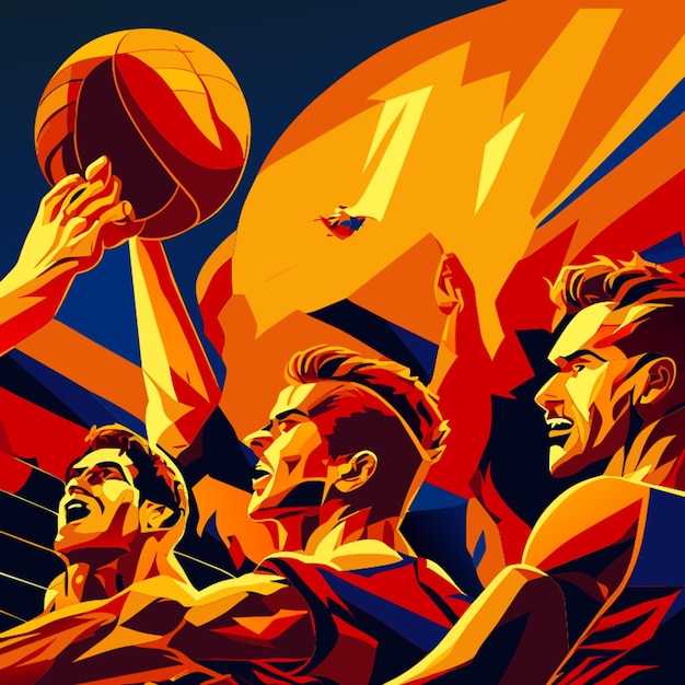 male volleyball league finals graphic vector illustration