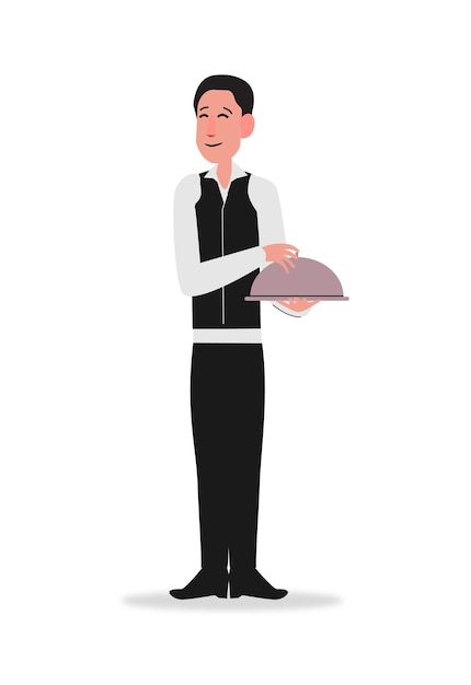 Vector male waiter character