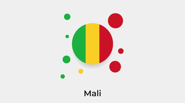 Mali flag bubble circle round shape icon vector illustration