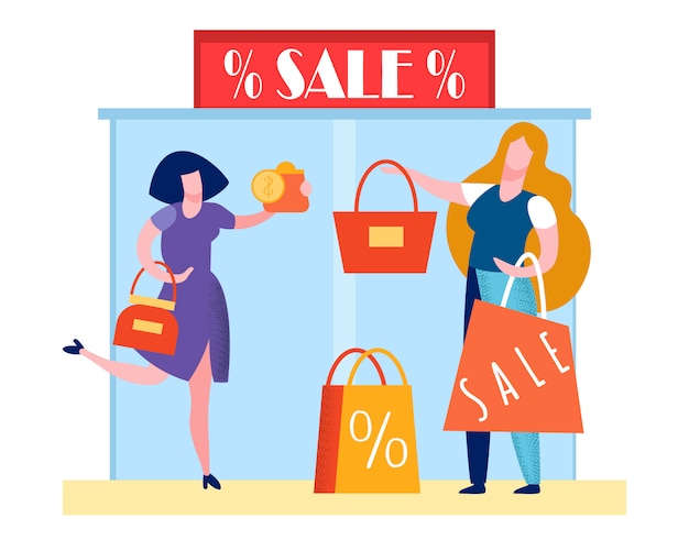 Mall Black Friday Event Flat Illustration