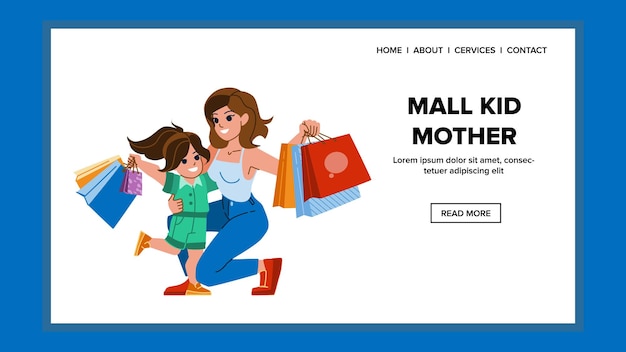 Mall kid mother vector