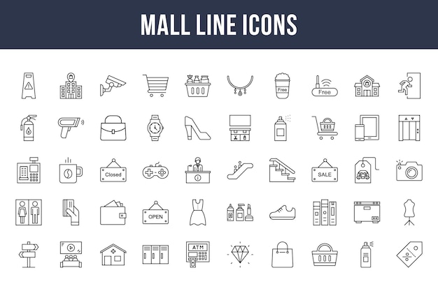 Mall Line Icons