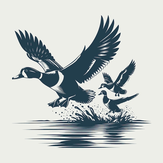 Mallard Duck svg hunting vector silhouette Bundle file