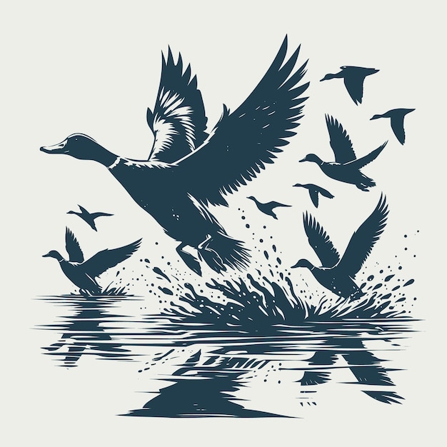 Mallard Duck svg hunting vector silhouette Bundle file