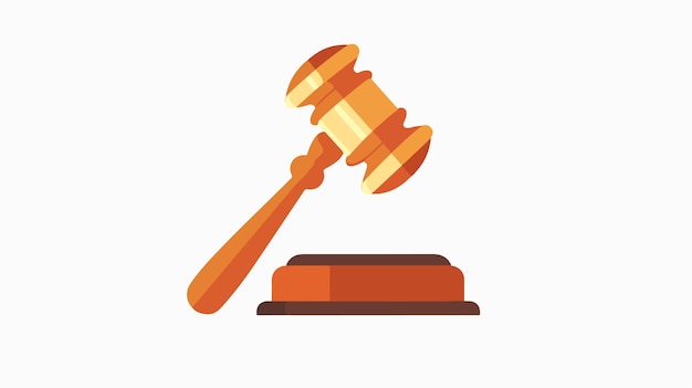 Mallet Auction Icon Court Sign Verdict Symbol Flat