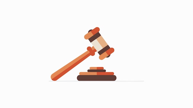 Mallet Auction Icon Court Sign Verdict Symbol Flat