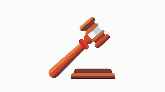 Mallet Auction Icon Court Sign Verdict Symbol Flat