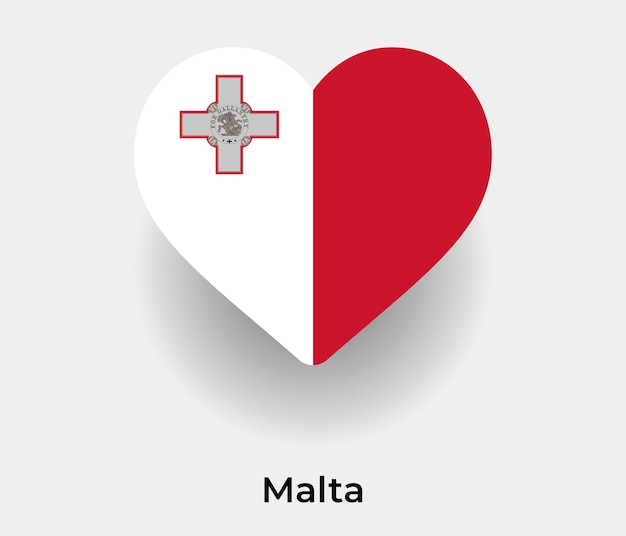 Malta flag heart shape icon vector illustration