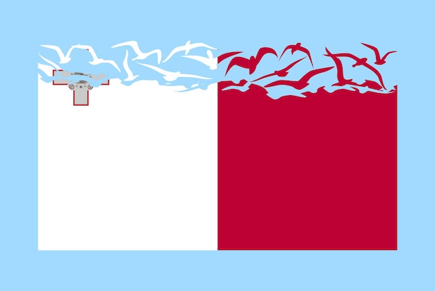 Malta flag with freedom concept Malta flag transforming into flying birds vector