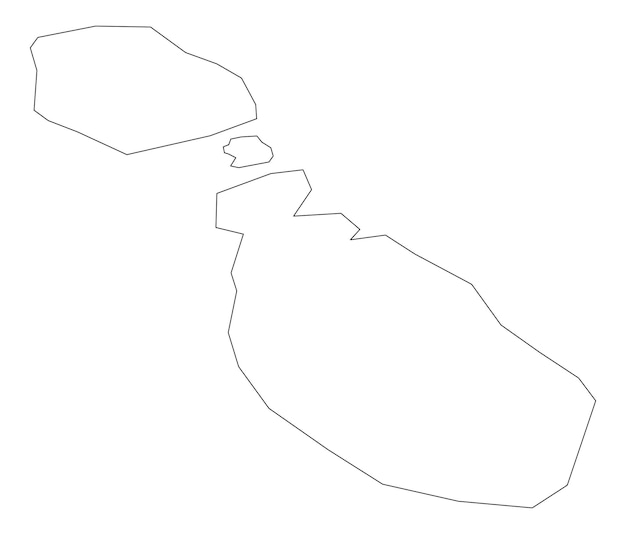 malta Map design outline Map illustration