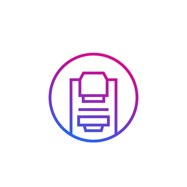 Mammography machine line round icon