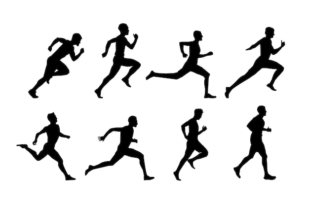 Man athlete running silhouette