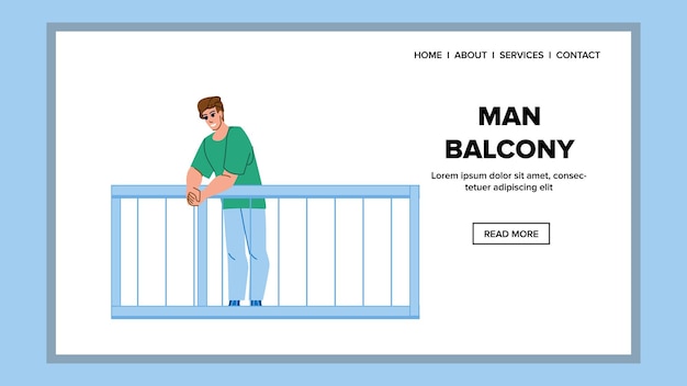 Man balcony vector