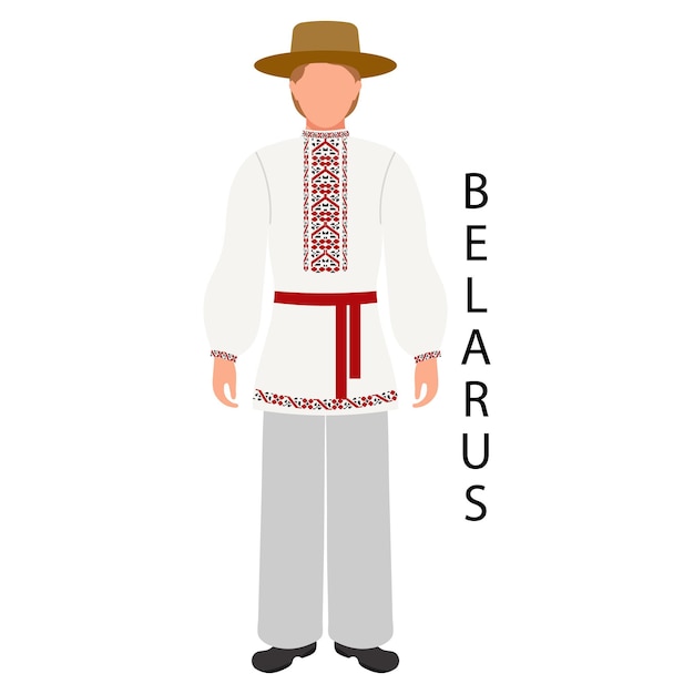 A man in a Belarusian folk costume Culture and traditions of Belarus Illustration vector