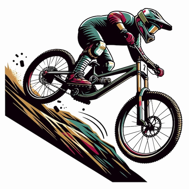 a man on a bike is riding a high jump