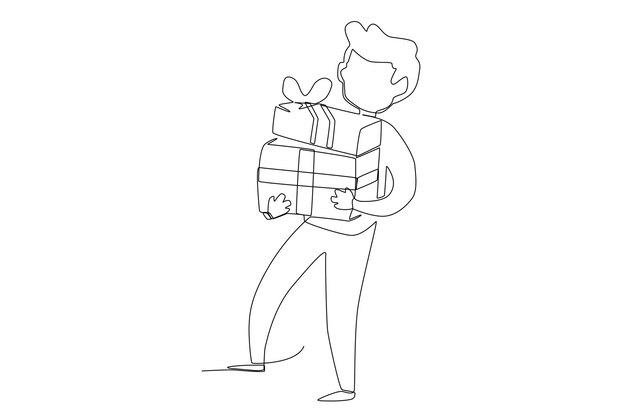 A man bringing two presents on boxing day